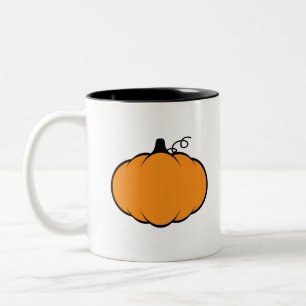 Fall Season Pumpkin Drawing Two-Tone Coffee Mug