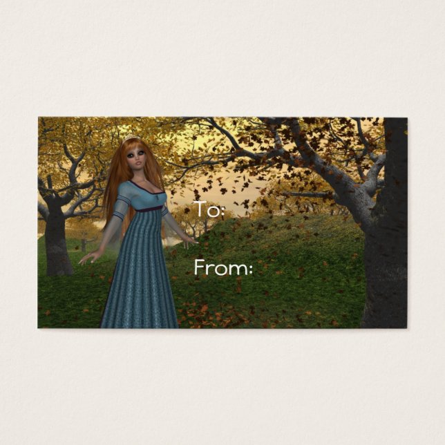 Fall Season Queen - Fantasy/Autumn Gift Tag (Front)