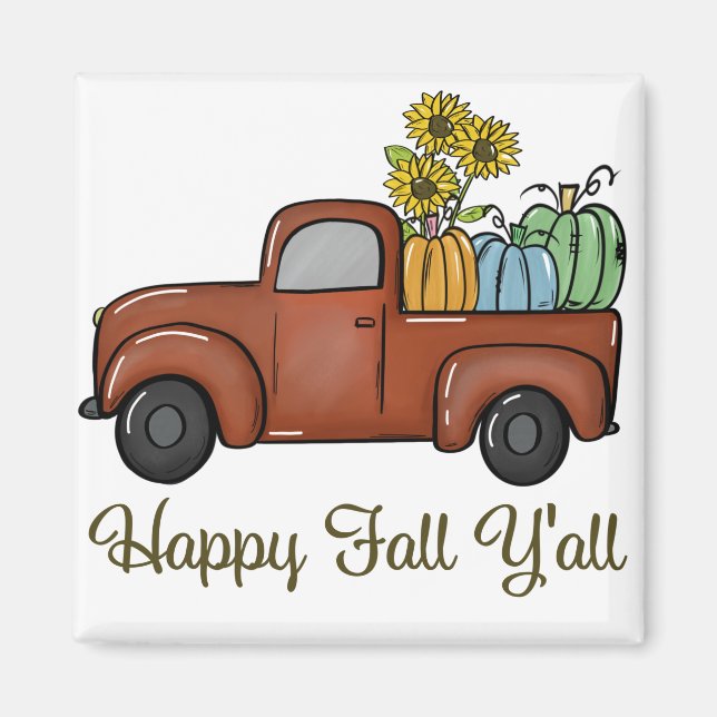 fall season truck magnet (Front)