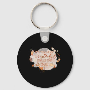 Fall Season Vibes It's The Most Wonderful Time Of  Key Ring