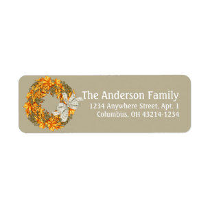 Fall Season Wreath Design 8 Return Address Labels
