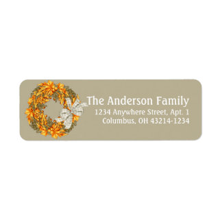 Fall Season Wreath Design 8 Return Address Labels