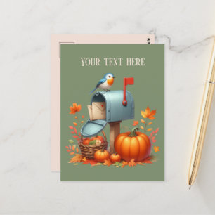 Fall Seasonal mailbox add message  Postcard