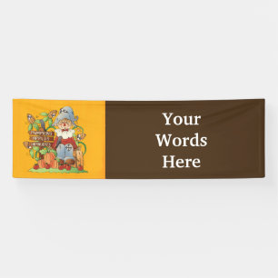 Fall Seasonal scarecrow add words Festival banner