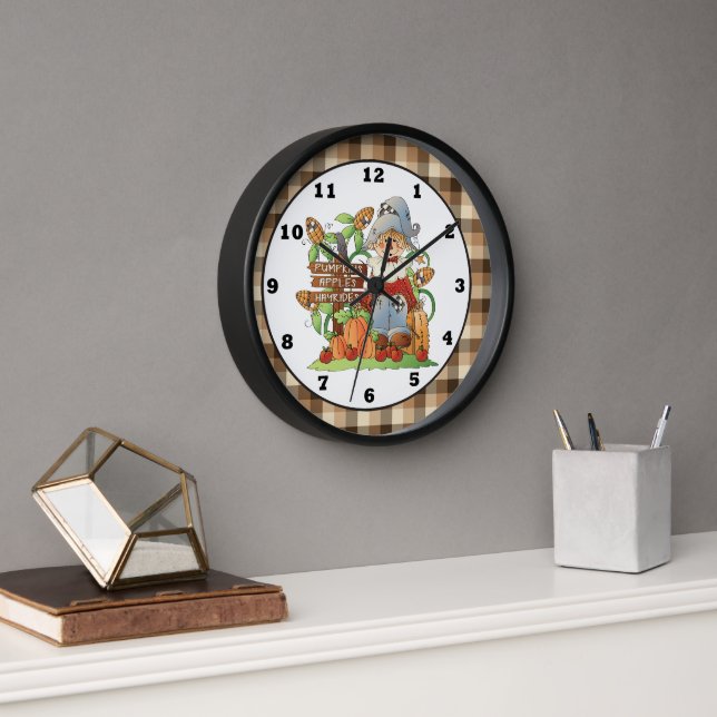 Fall Seasonal Scarecrow wall clock (Office)