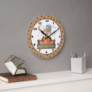 Fall Seasonal Scarecrow wall clock