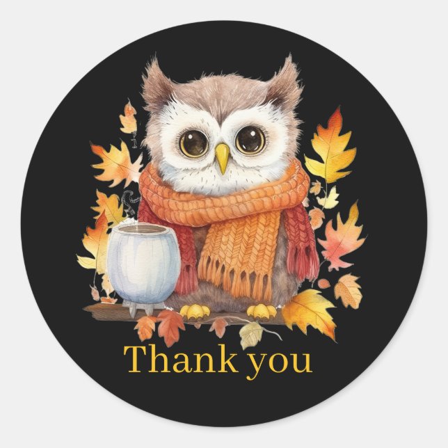 Fall Seasonal thank you business vendors Classic Round Sticker (Front)