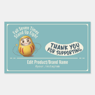 Fall Seven Times Stand Up Eight Rectangle Sticker