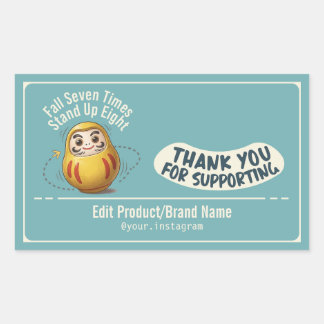 Fall Seven Times Stand Up Eight Rectangle Sticker