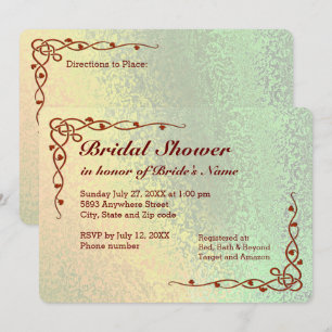 Fall Shades Green Yellow Bridal Shower Invitation