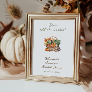 Fall She's Off the Market Bridal Shower Welcome Poster