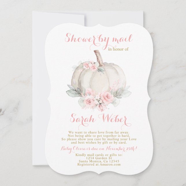 Fall shower by mail girl invitation (Front)