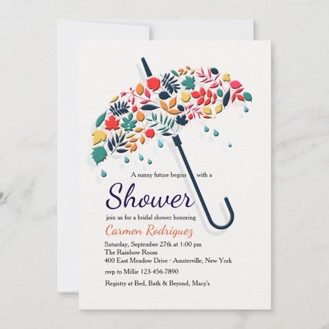 Fall Shower Umbrella Invitation (Front)