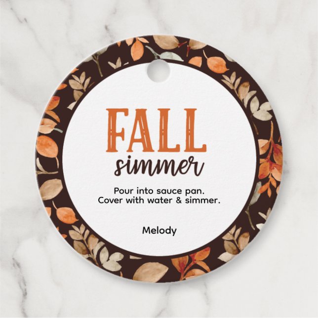 Fall Simmer Favour Tags (Front)