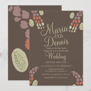 Fall Simple Terracotta Organic Nuetral Wedding Invitation