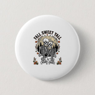 Fall Skeleton Couple Vintage Engraving Autumn Shir 6 Cm Round Badge