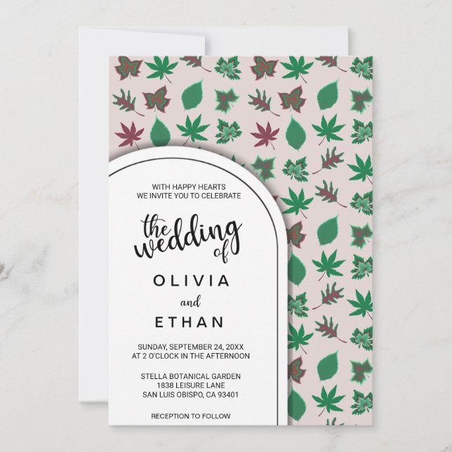Fall spring pattern floral Wedding Invitation (Front)