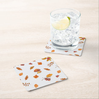 fall square paper coaster