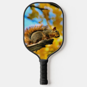 Fall squirrels pickleball paddle