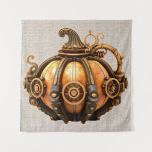 Fall Steampunk Pumpkin Tapestry