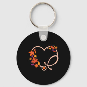 Fall Stethoscope Nurse Thanksgiving Nursing Autumn Key Ring