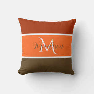 Fall stripes personalised throw pillow