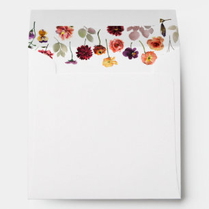 Fall Summer Garden Burnt Orange Wedding Square Envelope