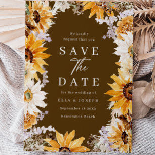 Fall & Summer Sunshine Sunflowers Wedding Save The Date