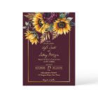 Fall summer wedding burgundy sunflowers all in one