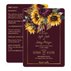 Fall summer wedding burgundy sunflowers all in one