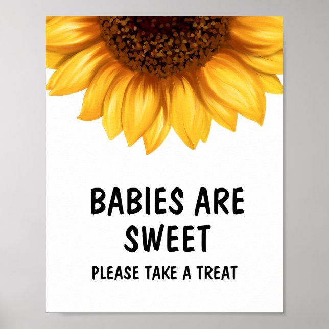 Fall Sunflower Baby Shower Babies are Sweet Sign  (Front)
