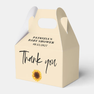 Fall Sunflower Baby Shower Favour Box