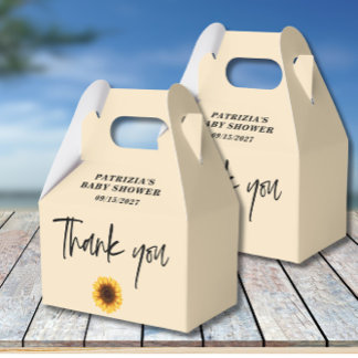 Fall Sunflower Baby Shower Favour Box