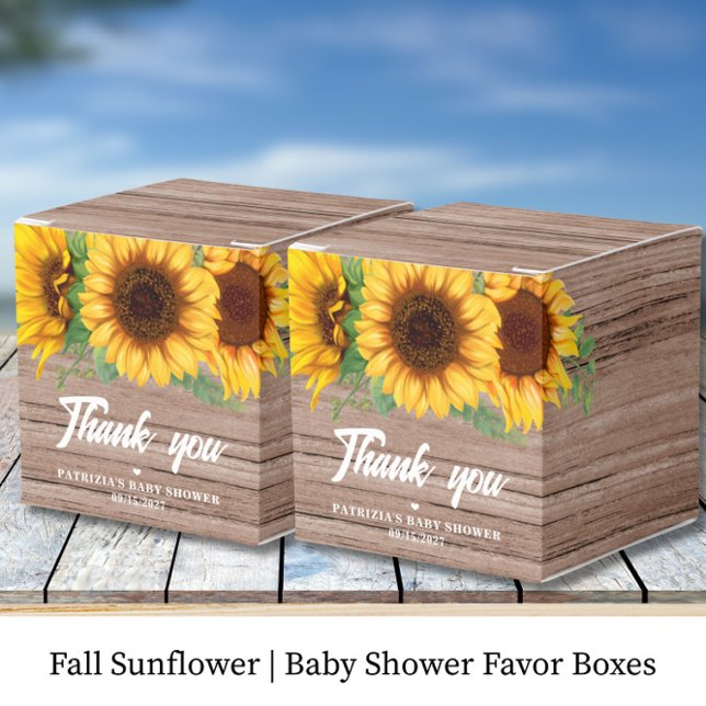 Fall Sunflower | Baby Shower Favour Box (Creator Uploaded)