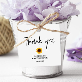 Fall Sunflower Baby Shower Favour Tags