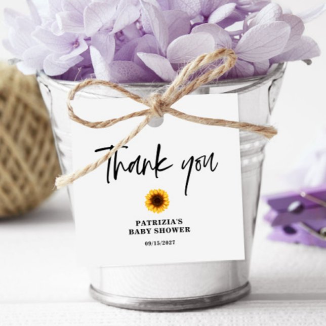 Fall Sunflower Baby Shower Favour Tags (Creator Uploaded)