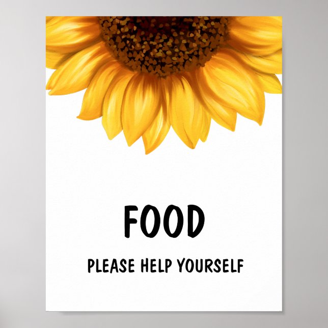 Fall Sunflower Baby Shower Favours Sign Poster (Front)