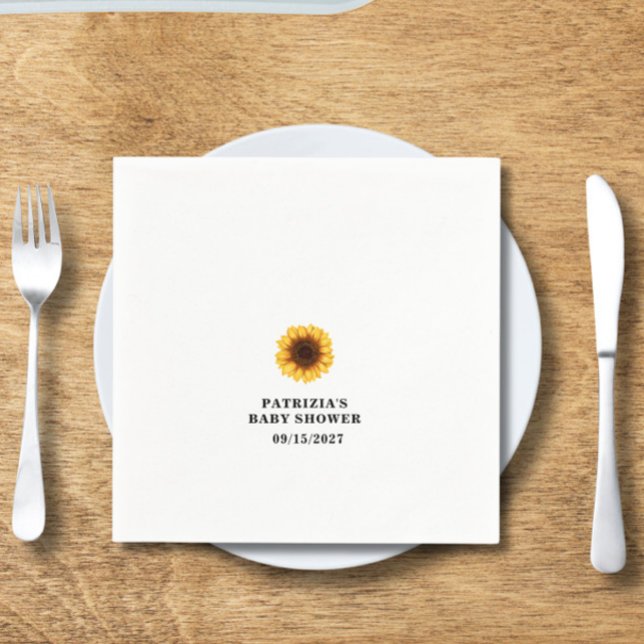 Fall Sunflower Baby Shower Napkin (Creator Uploaded)
