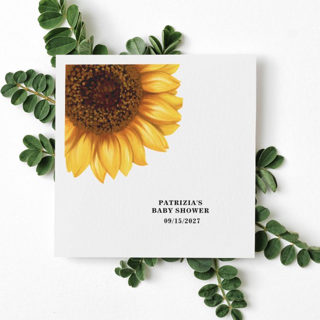 Fall Sunflower Baby Shower Napkin (Creator Uploaded)