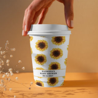 Fall Sunflower Baby Shower Paper Cups