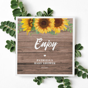 Fall Sunflower Baby Shower Paper Napkin