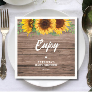 Fall Sunflower Baby Shower Paper Napkin