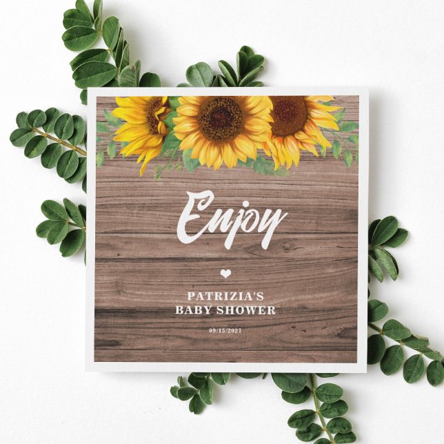 Fall Sunflower | Baby Shower Paper Napkin (Creator Uploaded)