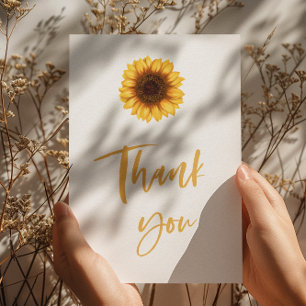 Fall Sunflower Baby Shower  Thank You Card