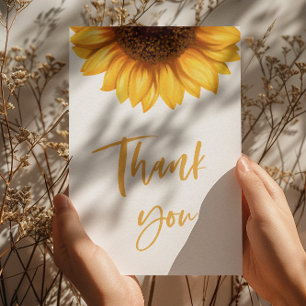 Fall Sunflower Baby Shower  Thank You Card