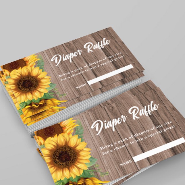 Fall Sunflower | Diaper Rafle| Baby Shower  Enclosure Card (Creator Uploaded)