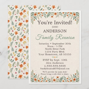 Fall Sunflower Family Reunion Gathering You Are Invitation