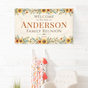 Fall Sunflower Family Reunion Welcome Banner