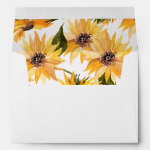 Fall Sunflower Floral Envelope