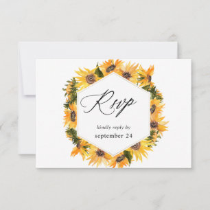 Fall Sunflower Floral w Meal RSVP Card
